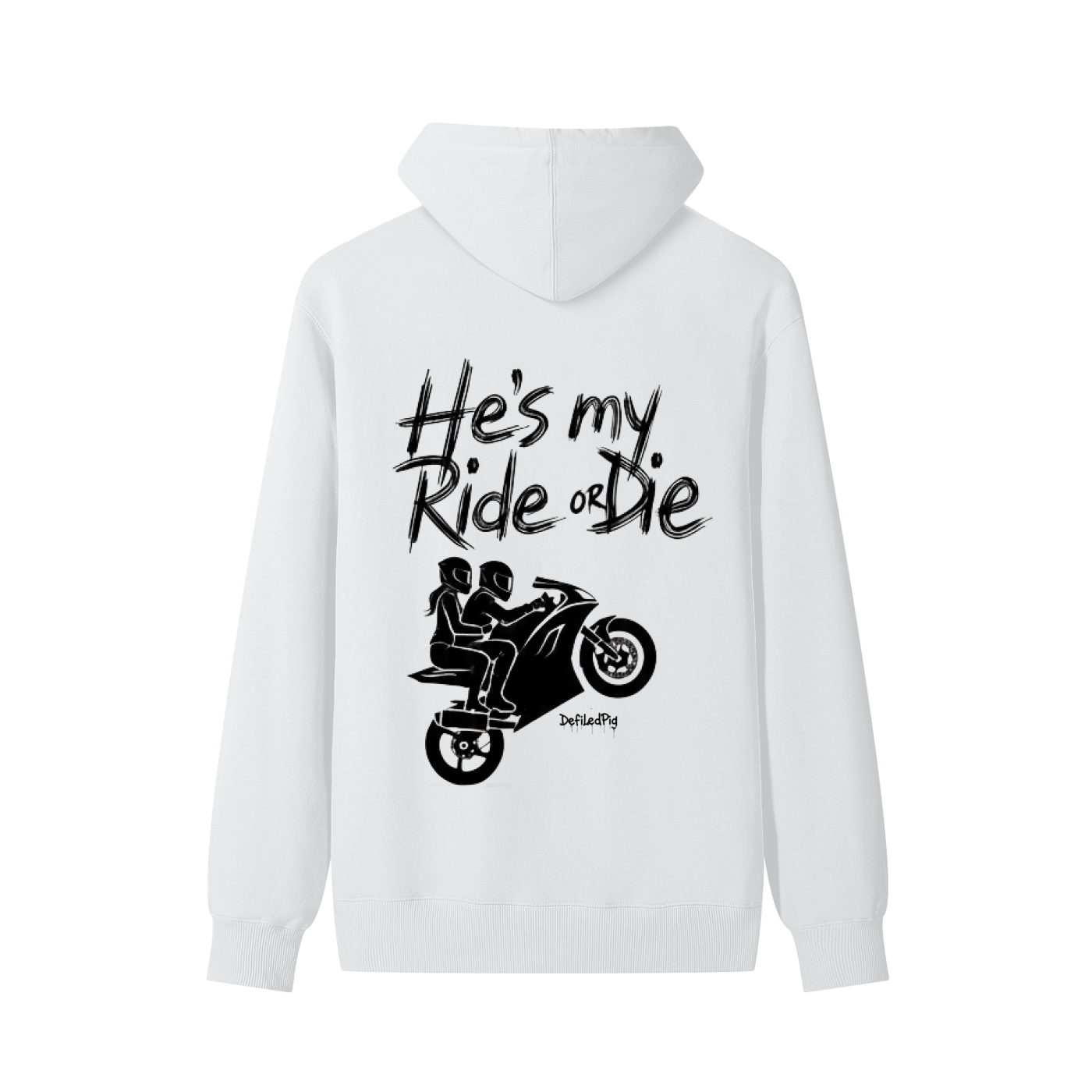 He's my ride or die B&W unisex hoodie